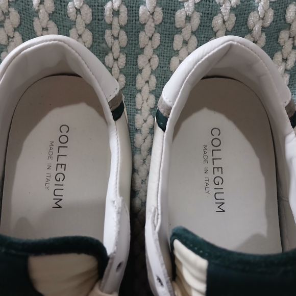 Collegium White and Dark Green Sneakers